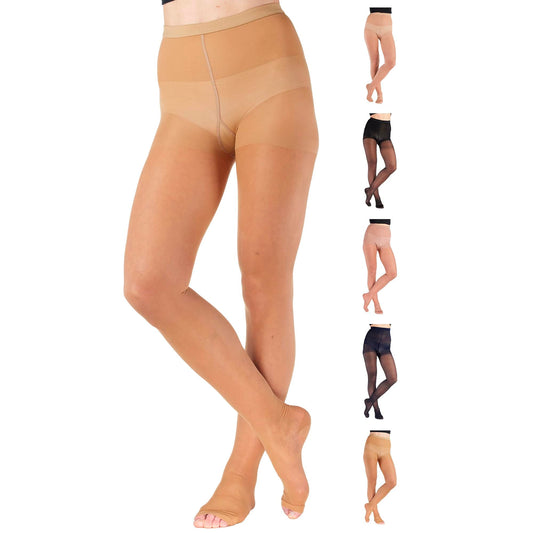 Made in USA - 15-20mmHg Sheer Compression Pantyhose for Women - A103