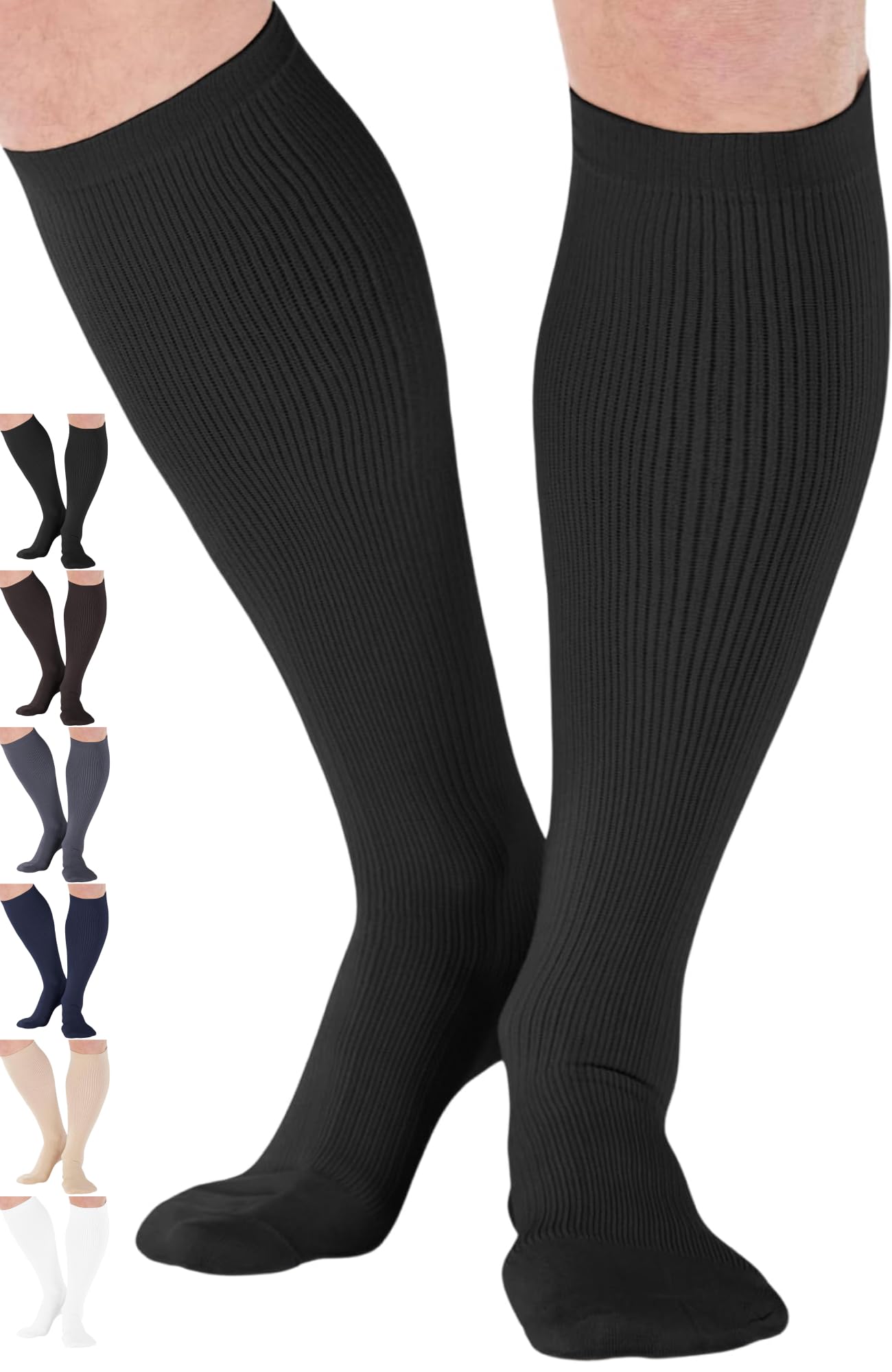 Made in USA - 20-30mmHg Compression Socks for Men - A104