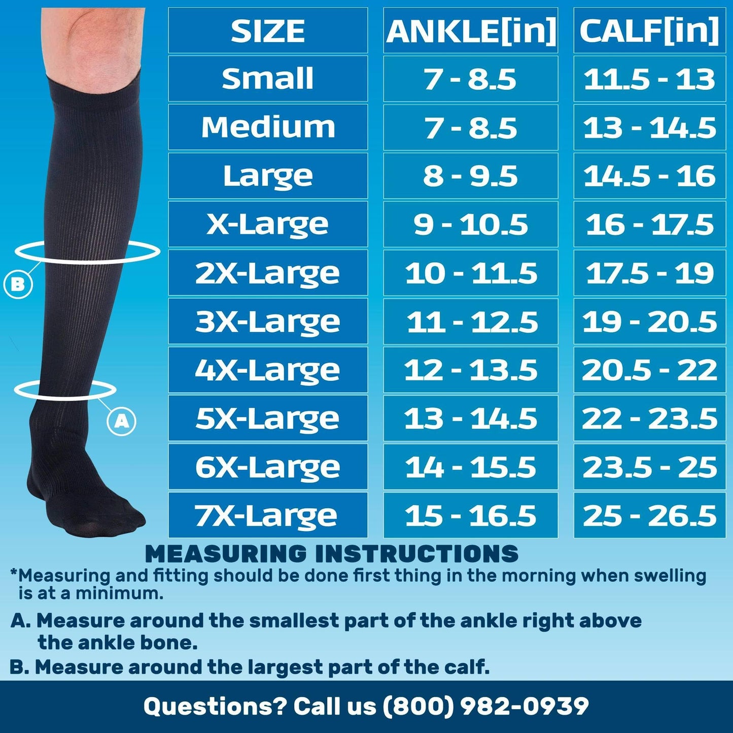 Made in USA - 20-30mmHg Compression Socks for Men - A104