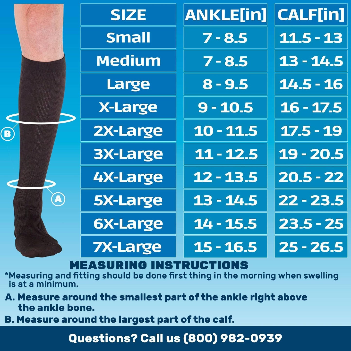 Made in USA - 20-30mmHg Compression Socks for Men - A104