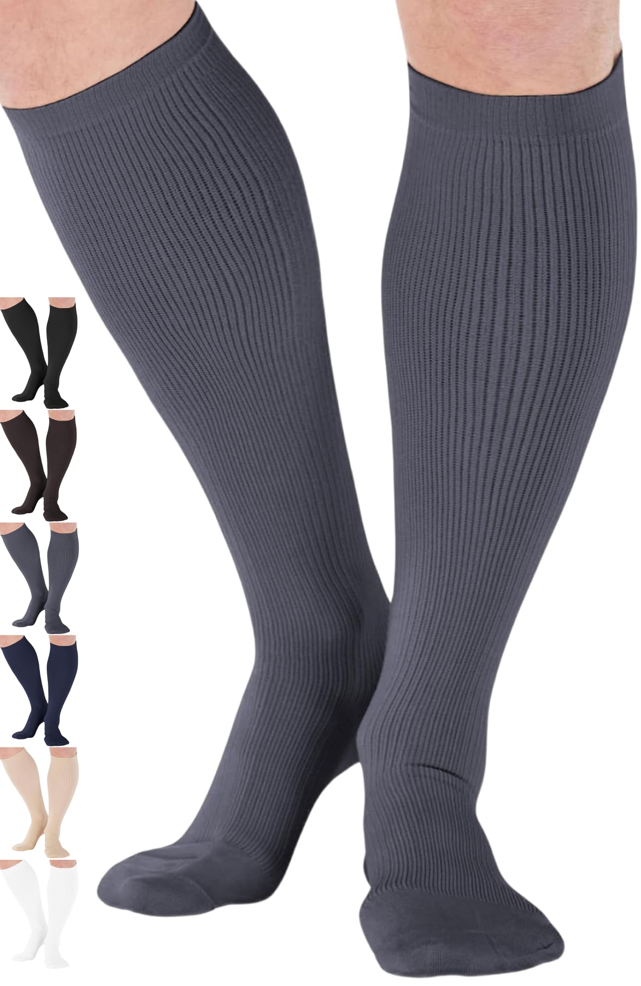 Made in USA - 20-30mmHg Compression Socks for Men - A104