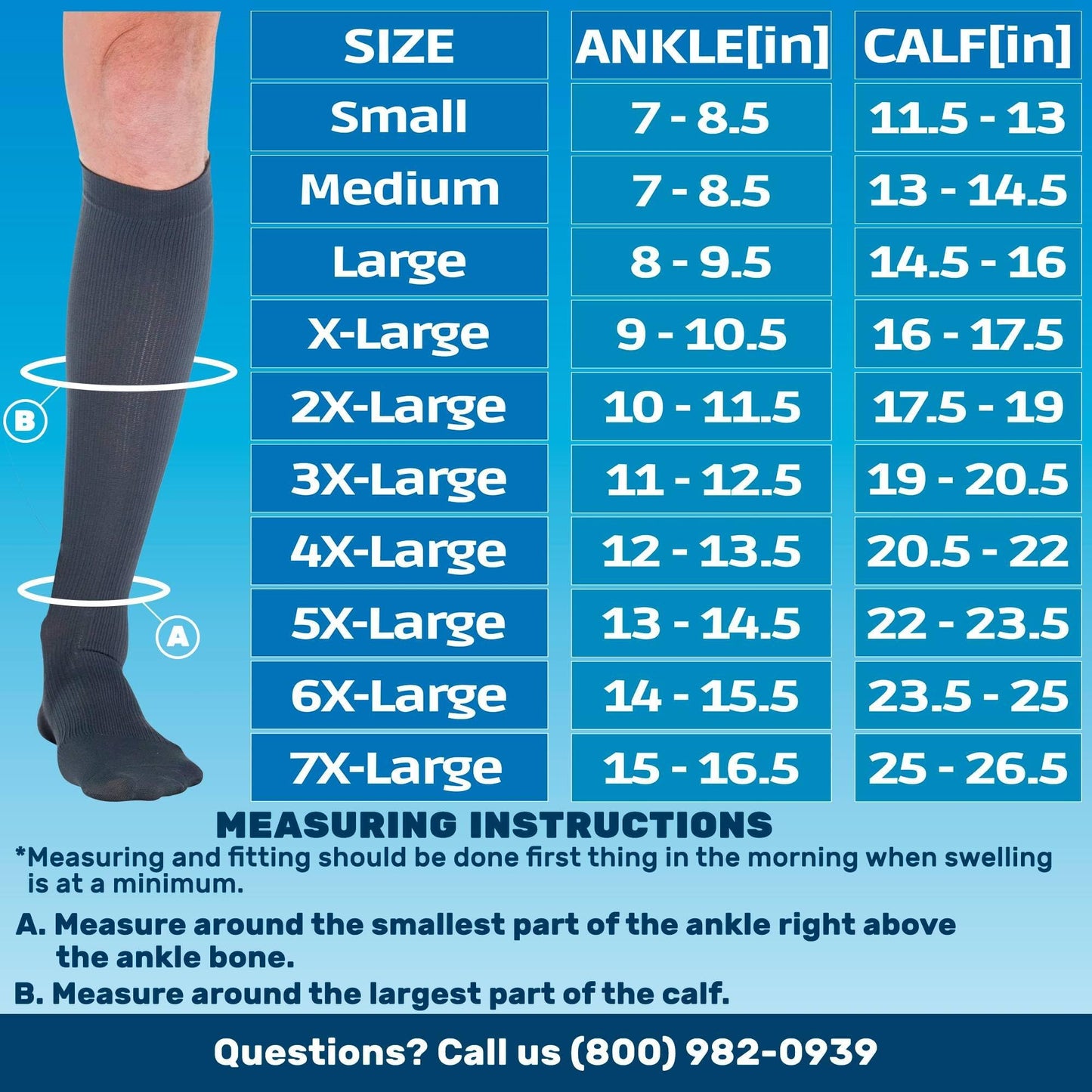 Made in USA - 20-30mmHg Compression Socks for Men - A104