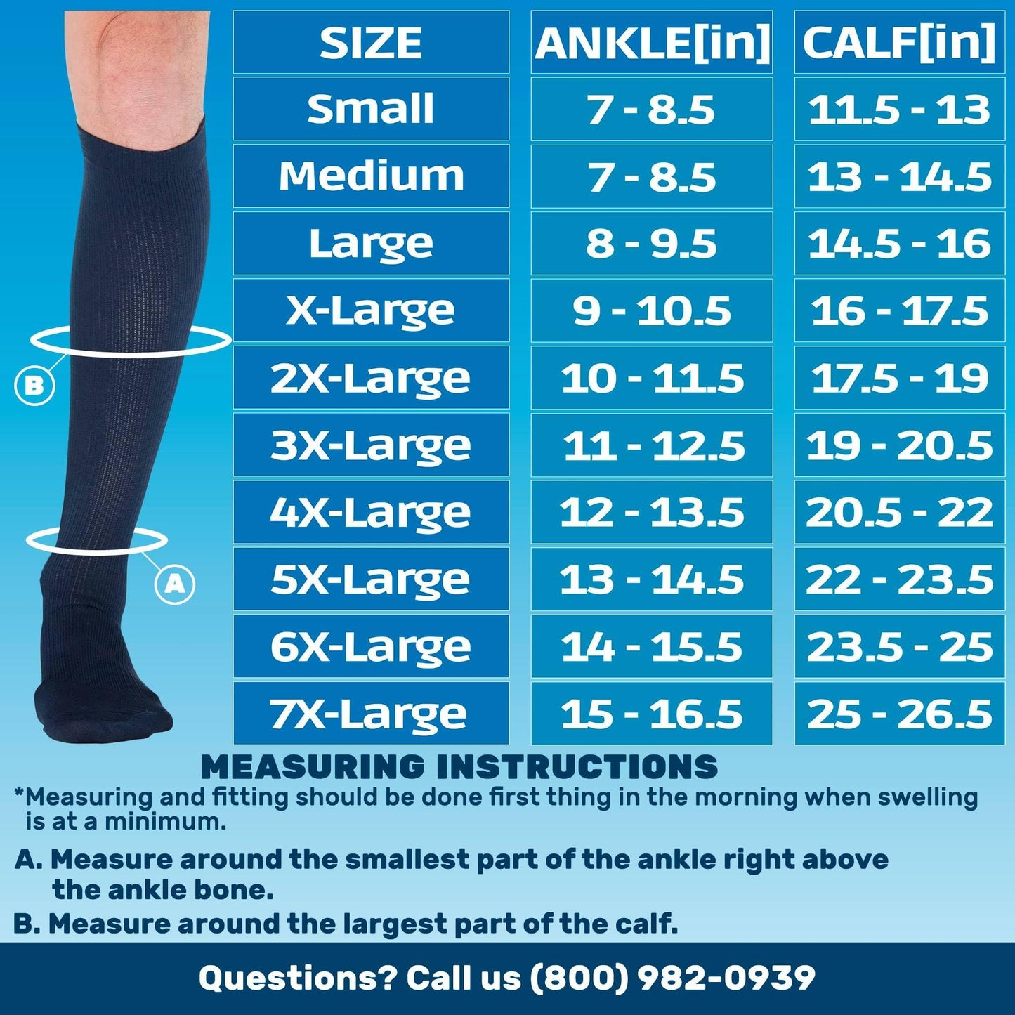 Made in USA - 20-30mmHg Compression Socks for Men - A104