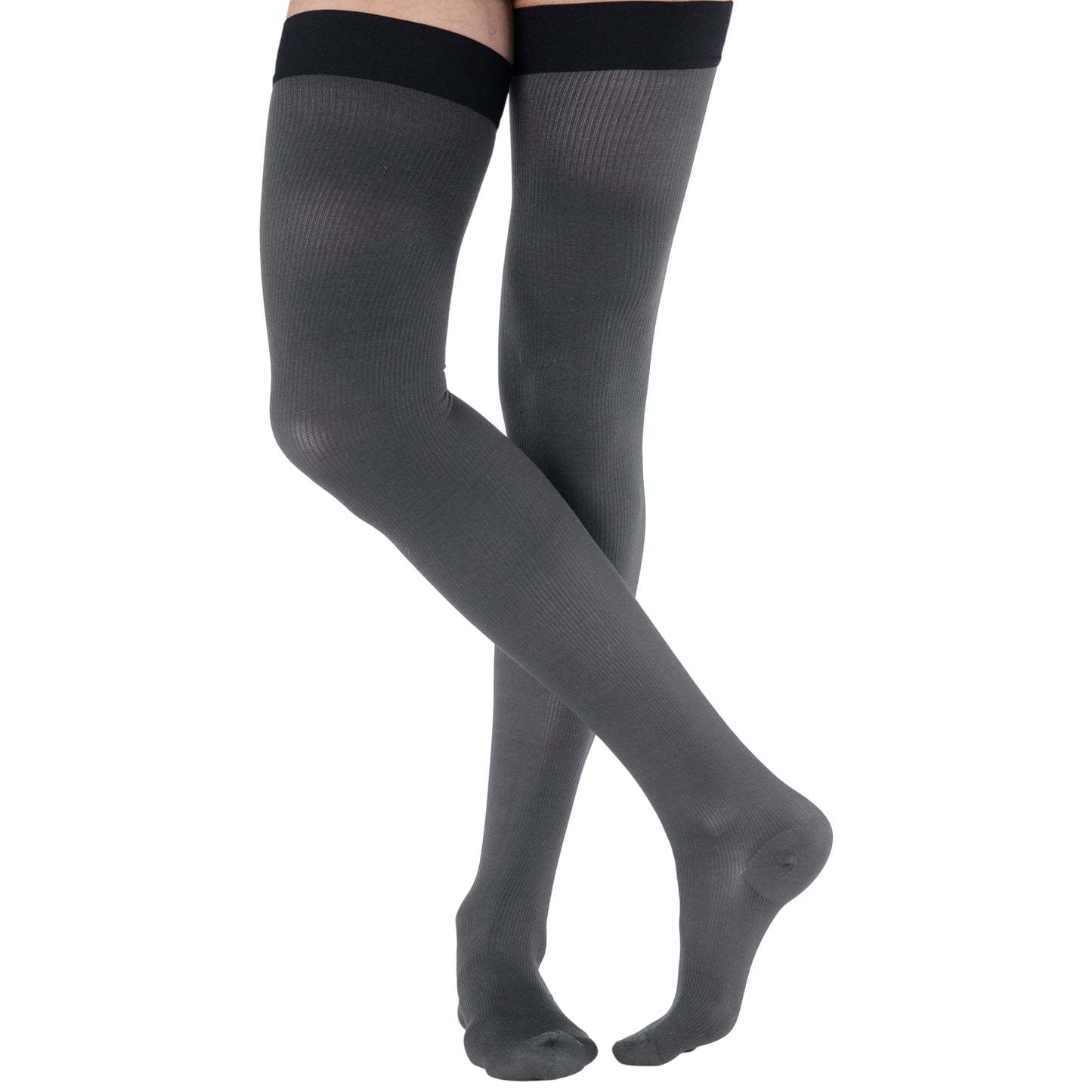 20-30mmHg Men's Opaque Compression Thigh Highs - A2017