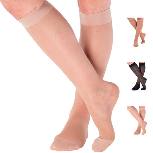 Made in USA - 20-30mmHg Sheer Compression Socks for Women - A205