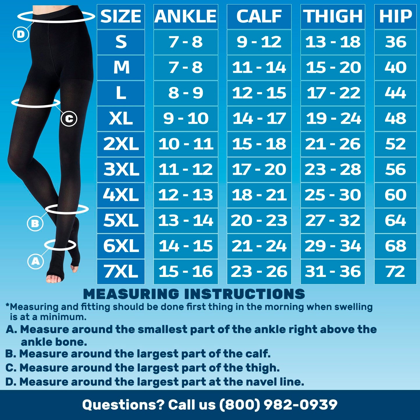 20-30mmHg Open Toe Compression Pantyhose for Women - A214