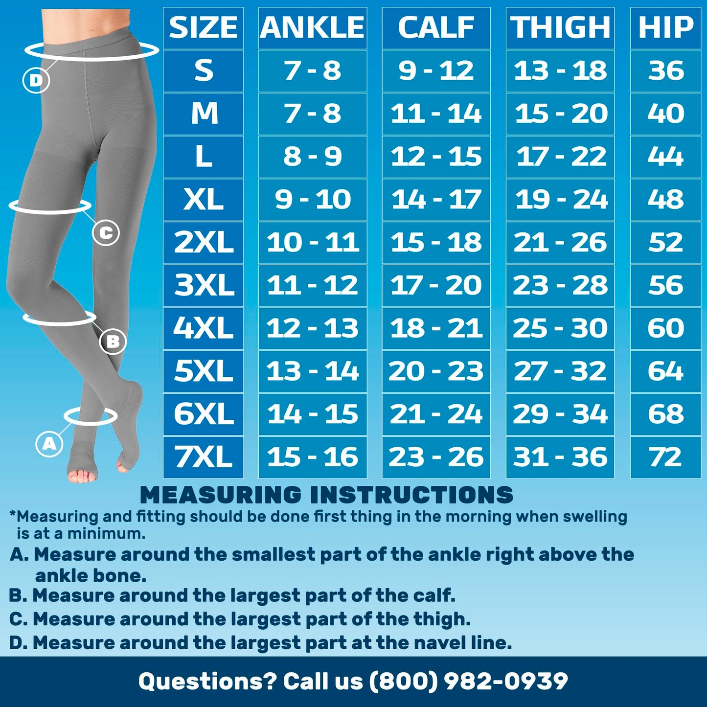 20-30mmHg Open Toe Compression Pantyhose for Women - A214