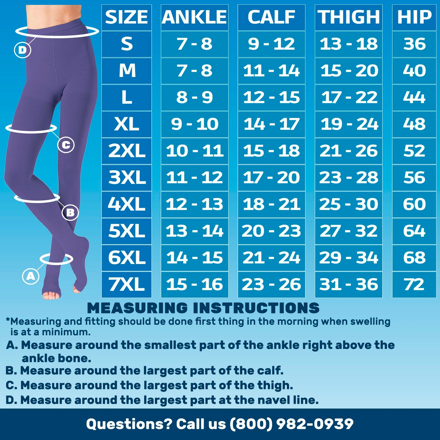 20-30mmHg Open Toe Compression Pantyhose for Women - A214