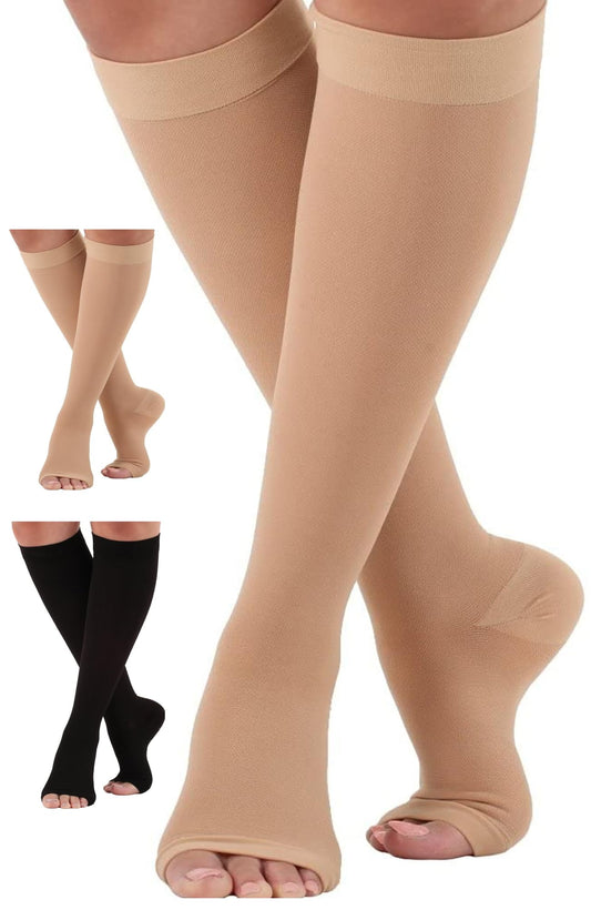 Made in USA - Open Toe Mens Compression Socks 30-40 mmHg - A311M