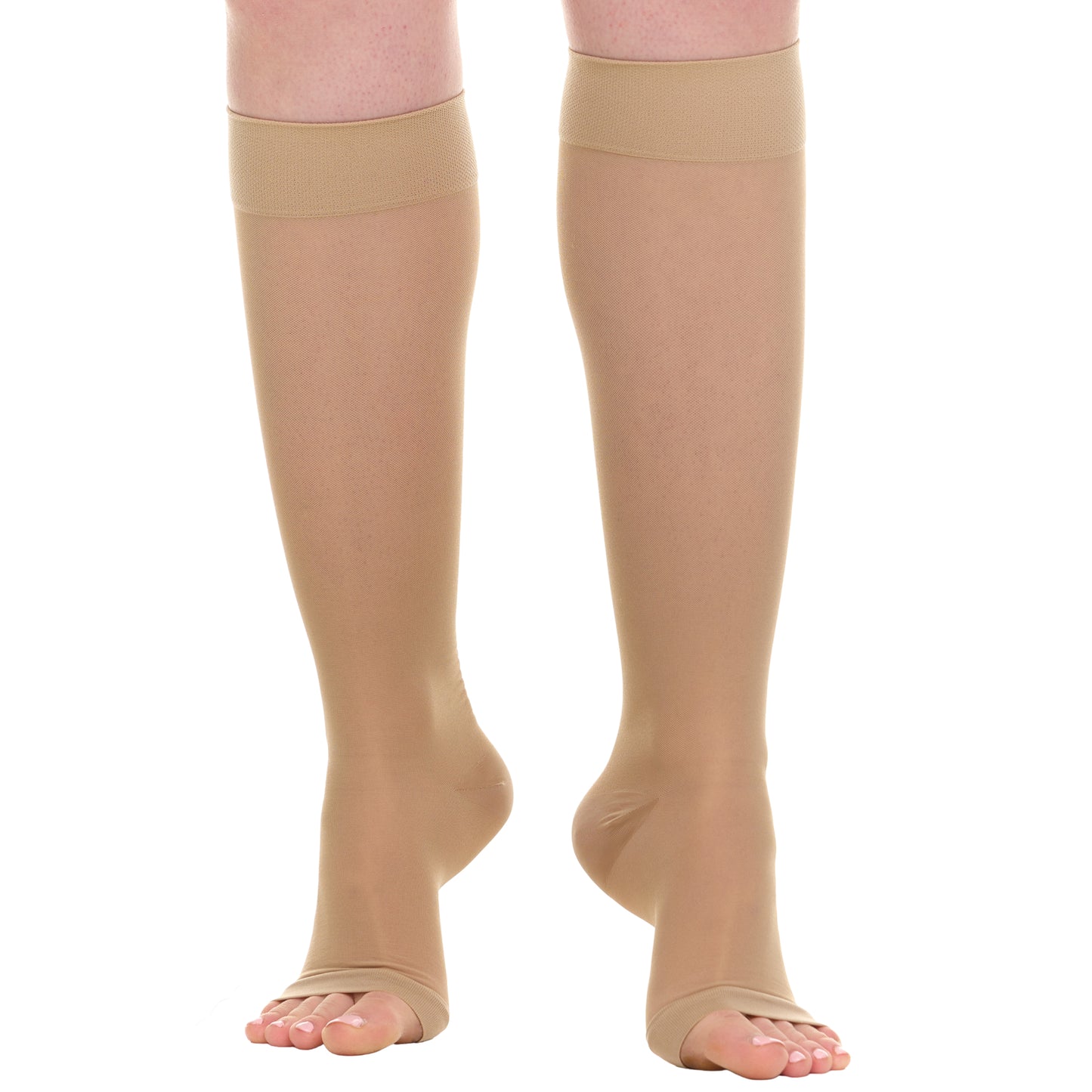 15-20mmHg Open Toe Sheer Compression Socks for Women 3 Pairs - A413