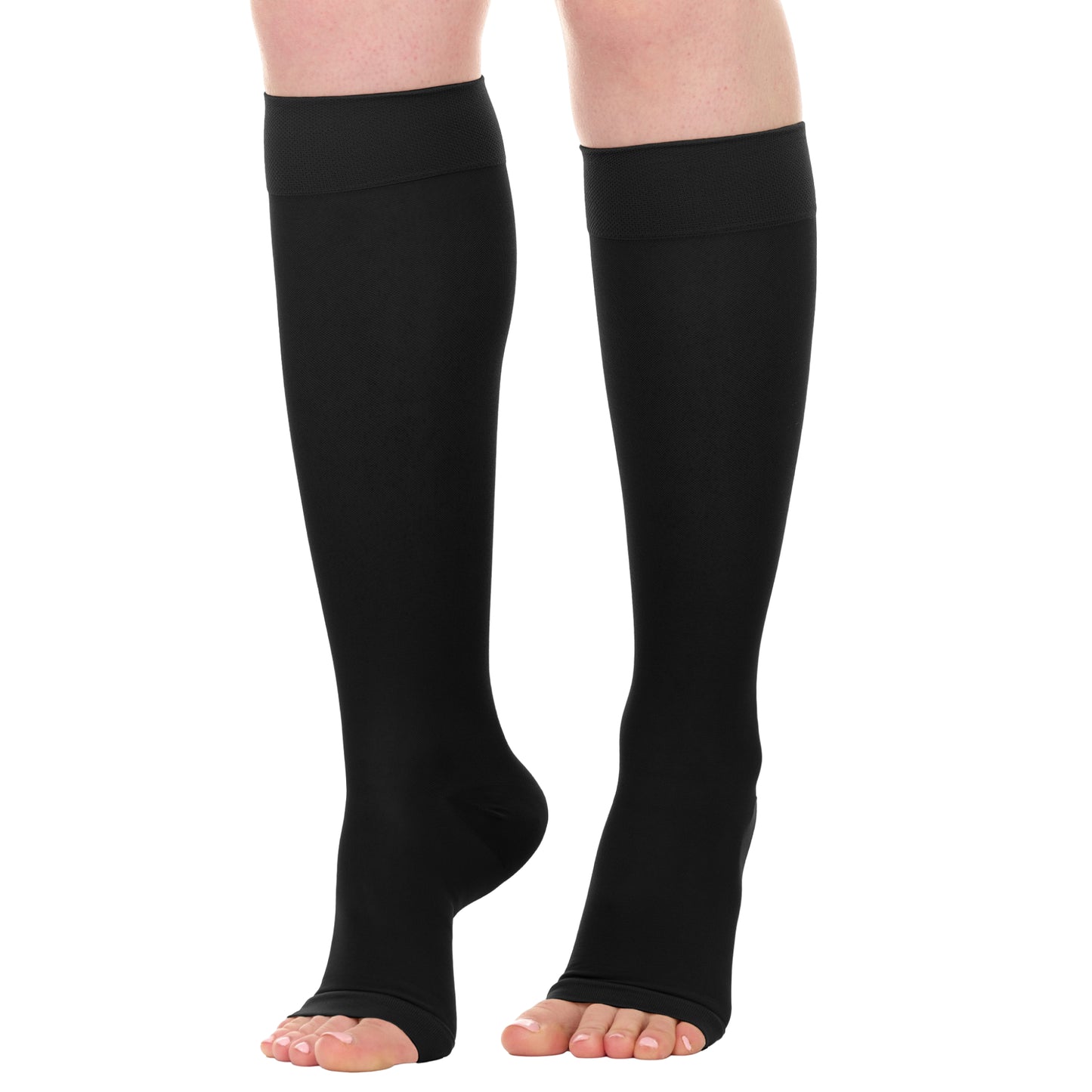 20-30mmHg Open Toe Sheer Compression Socks for Women, 3-Pack - A416