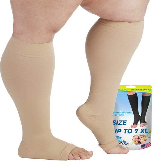 Open Toe Mens Compression Socks 20-30mmHg - A511M