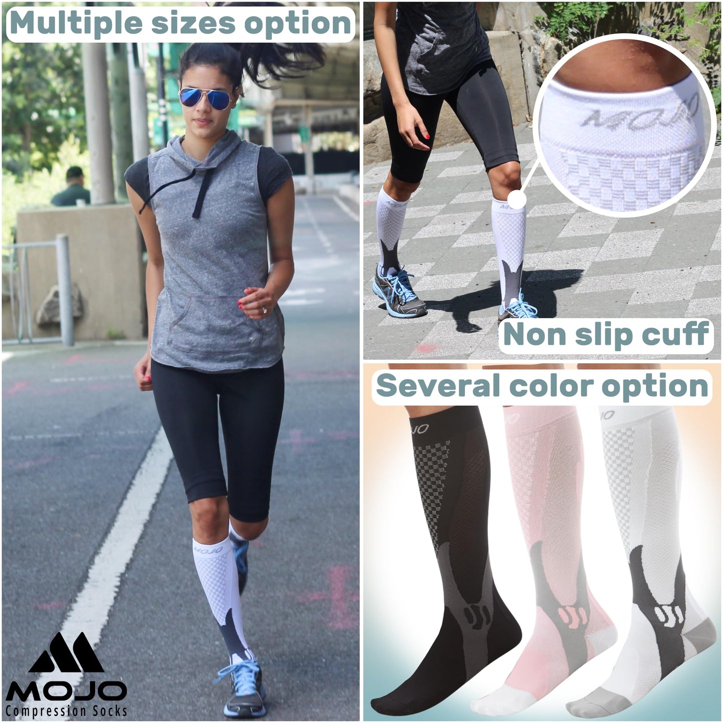 Mojo Compression Socks – Unisex Knee Length Medical Support Compression Hosiery 20-30mmHg Firm Support – A602