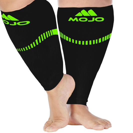 Mojo Compression Socks – Unisex Extra Wide Plus Size Compression Sleeve – 20-30mmHg Opaque – A604PS