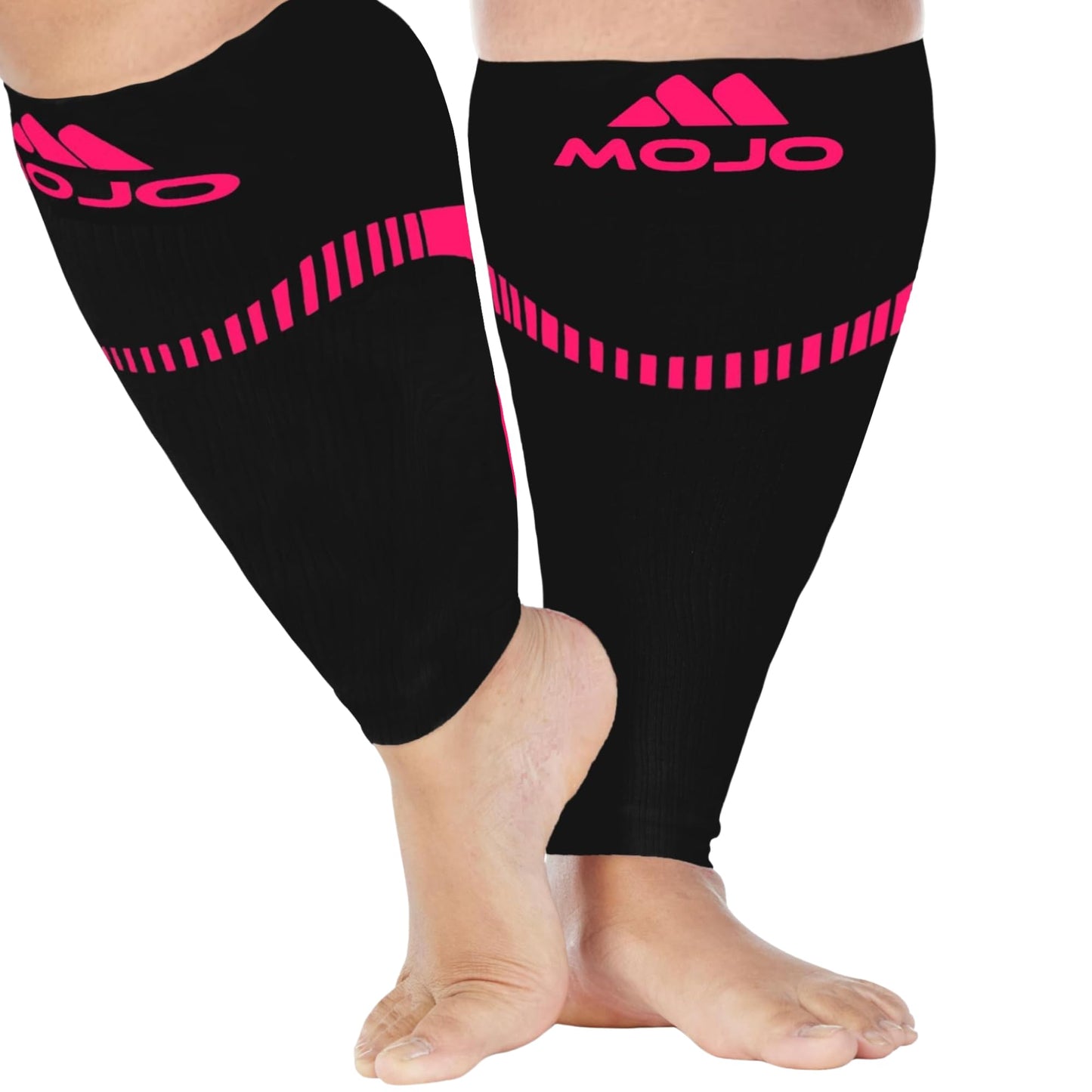 Mojo Compression Socks – Unisex Extra Wide Plus Size Compression Sleeve – 20-30mmHg Opaque – A604PS