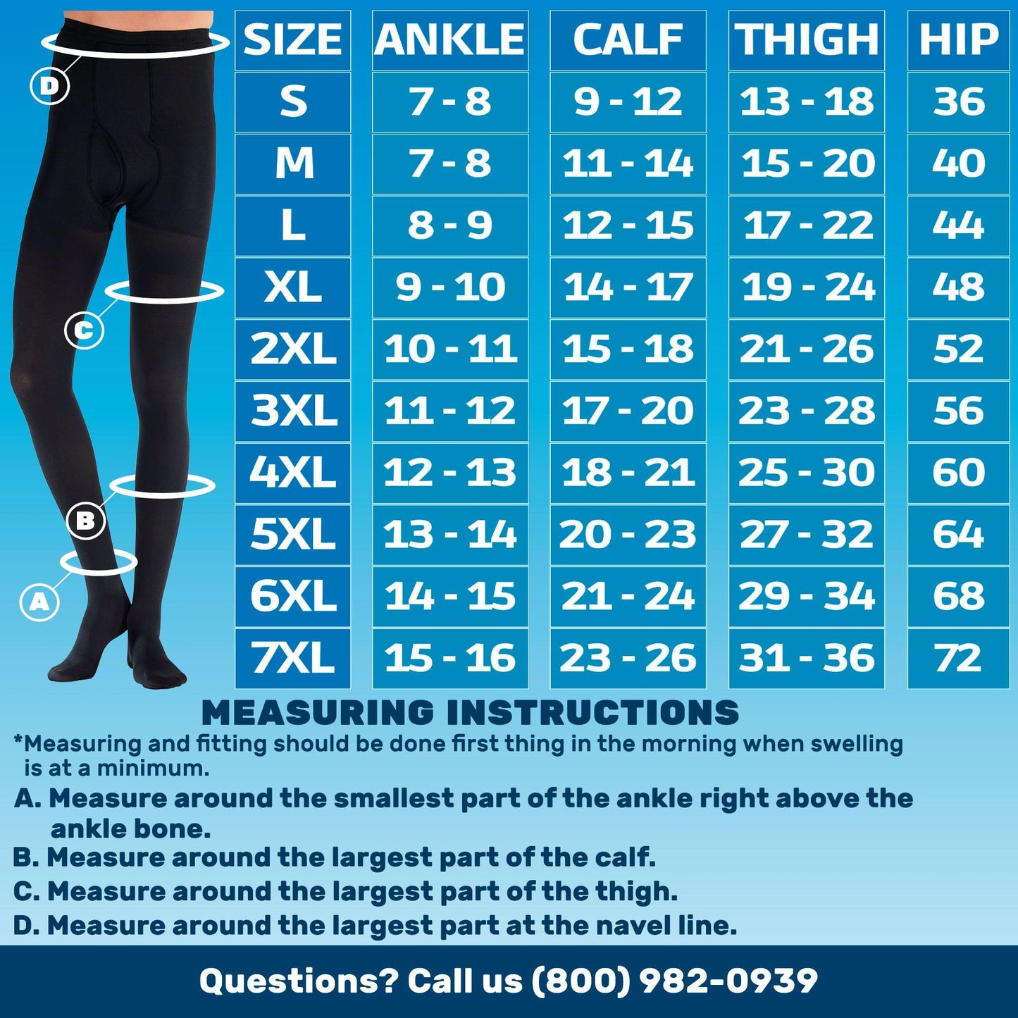20-30mmHg Compression Pantyhose for Men - A234