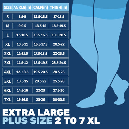 20-30mmHg Men's Opaque Compression Thigh Highs - A2017