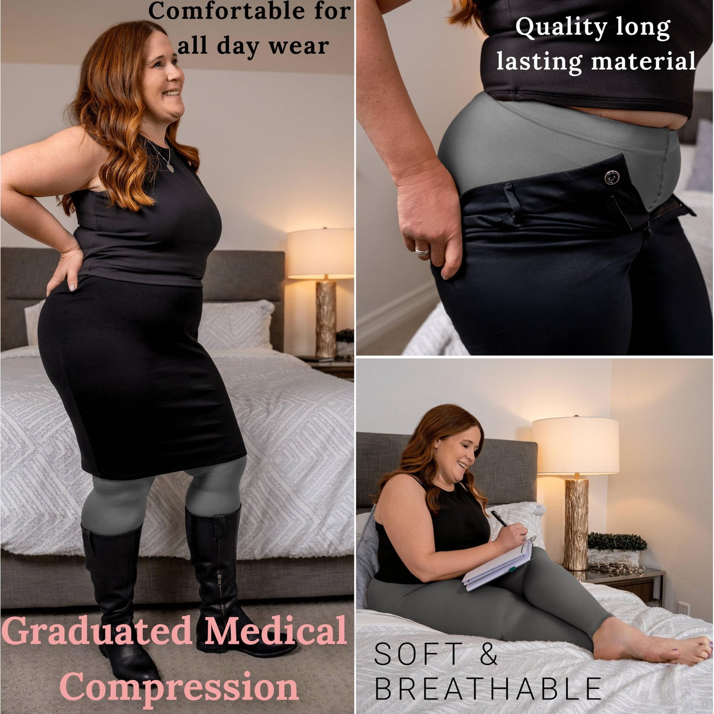 Plus Size Compression Leggings for Women 20-30 mmHg - A717PS