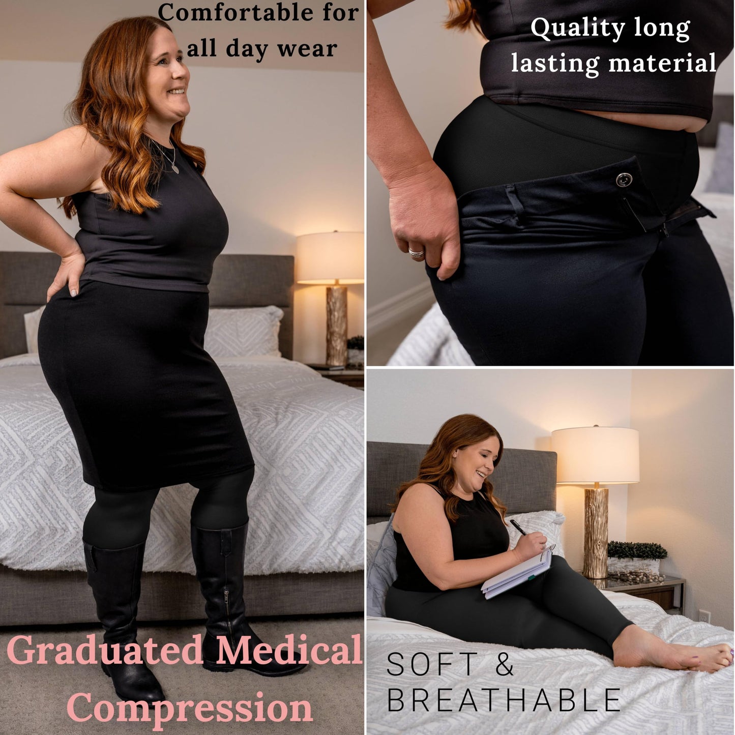 Plus Size Compression Leggings for Women 20-30 mmHg - A717PS