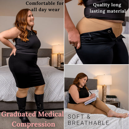 Plus Size Compression Leggings for Women 20-30 mmHg - A717PS