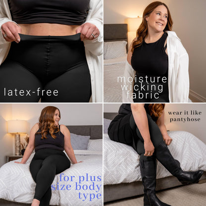 Plus Size Compression Leggings for Women 20-30 mmHg - A717PS