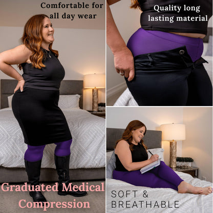 Plus Size Compression Leggings for Women 20-30 mmHg - A717PS