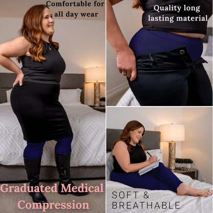 Plus Size Compression Leggings for Women 20-30 mmHg - A717PS
