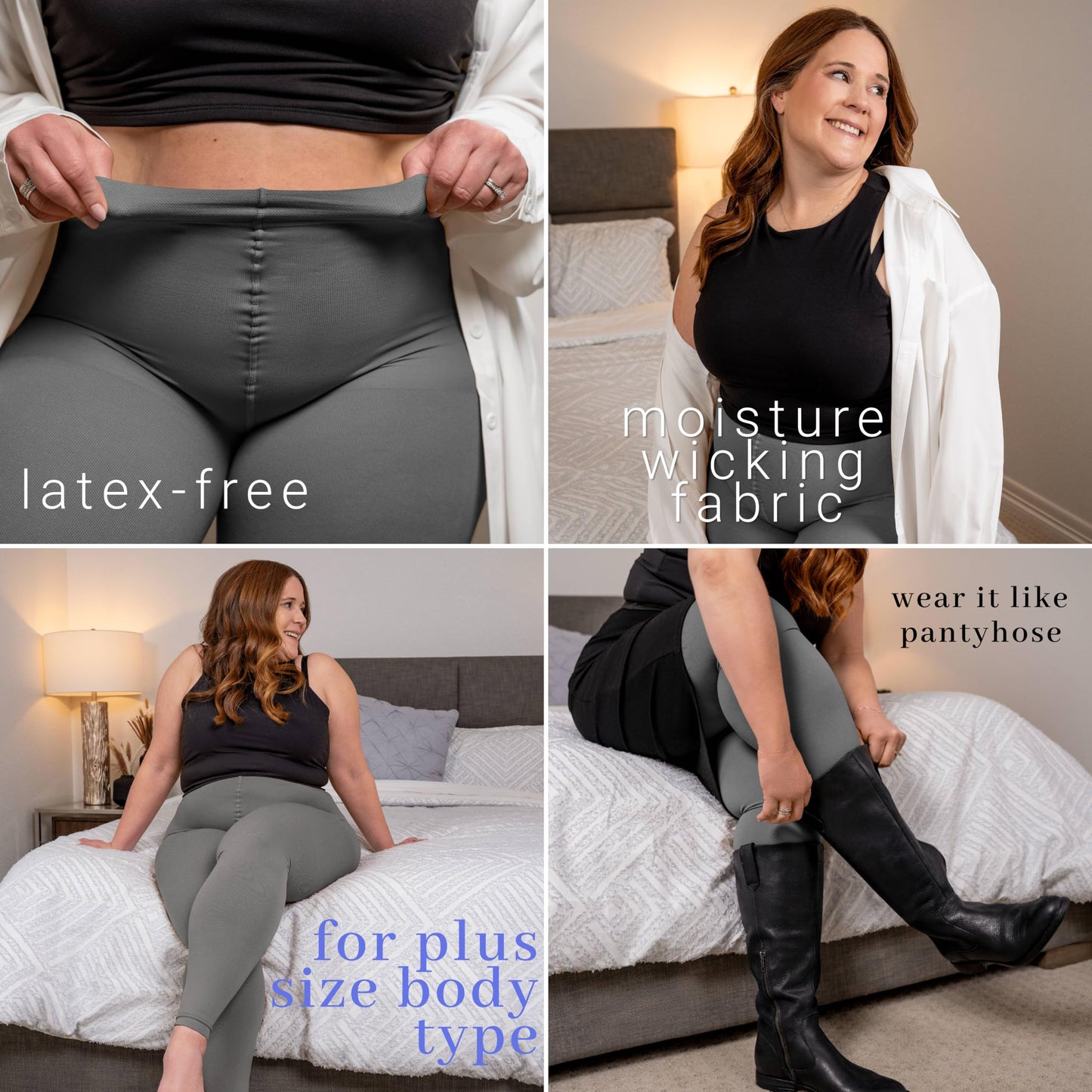 Plus Size Compression Leggings for Women 20-30 mmHg - A717PS