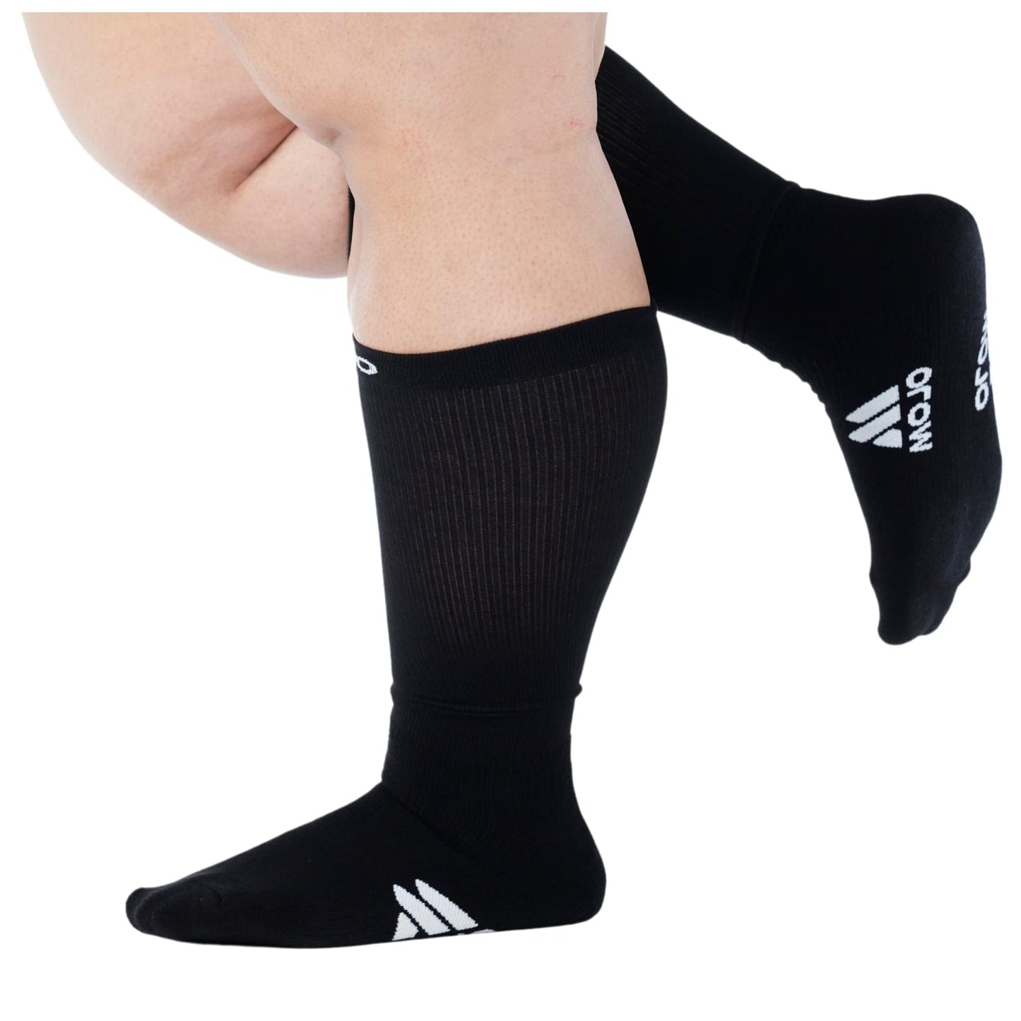 Mojo Compression Socks – Unisex Crew Length Athletic Compression Socks – 15-20mmHg Medium Support – Black – A1011