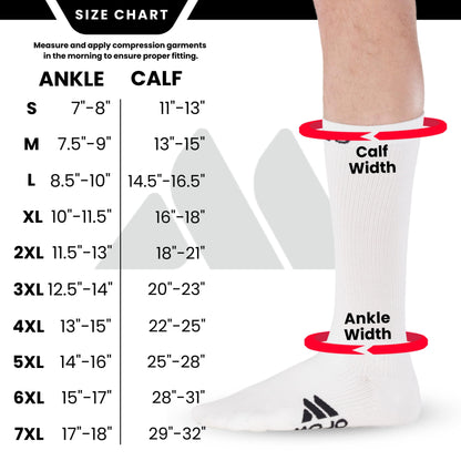 Mojo Compression Socks – Unisex Crew Length Athletic Compression Socks – 15-20mmHg Medium Support – Black – A1011