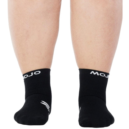 Mojo Compression Socks – Unisex Ankle Length Athletic Compression Socks – 15-20mmHg Medium Support – Black – A1012