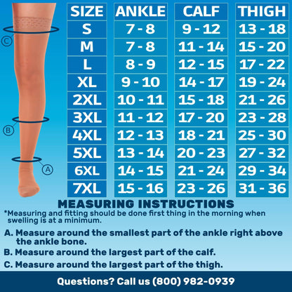 Made in USA - 15-20mmHg Sheer Compression Stockings for Women - A102