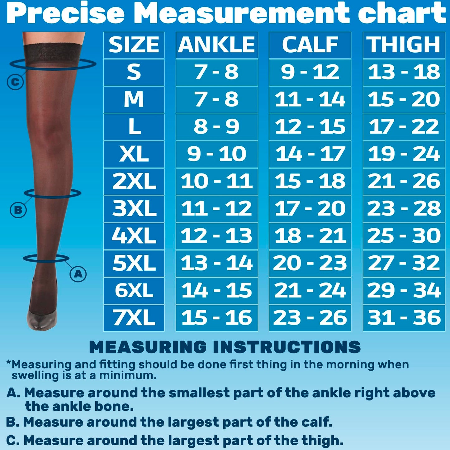 Made in USA - 15-20mmHg Sheer Compression Stockings for Women - A102