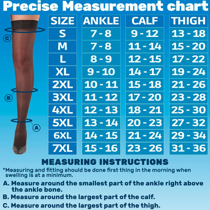 Made in USA - 15-20mmHg Sheer Compression Stockings for Women - A102