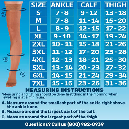 Made in USA - 15-20mmHg Sheer Compression Stockings for Women - A102