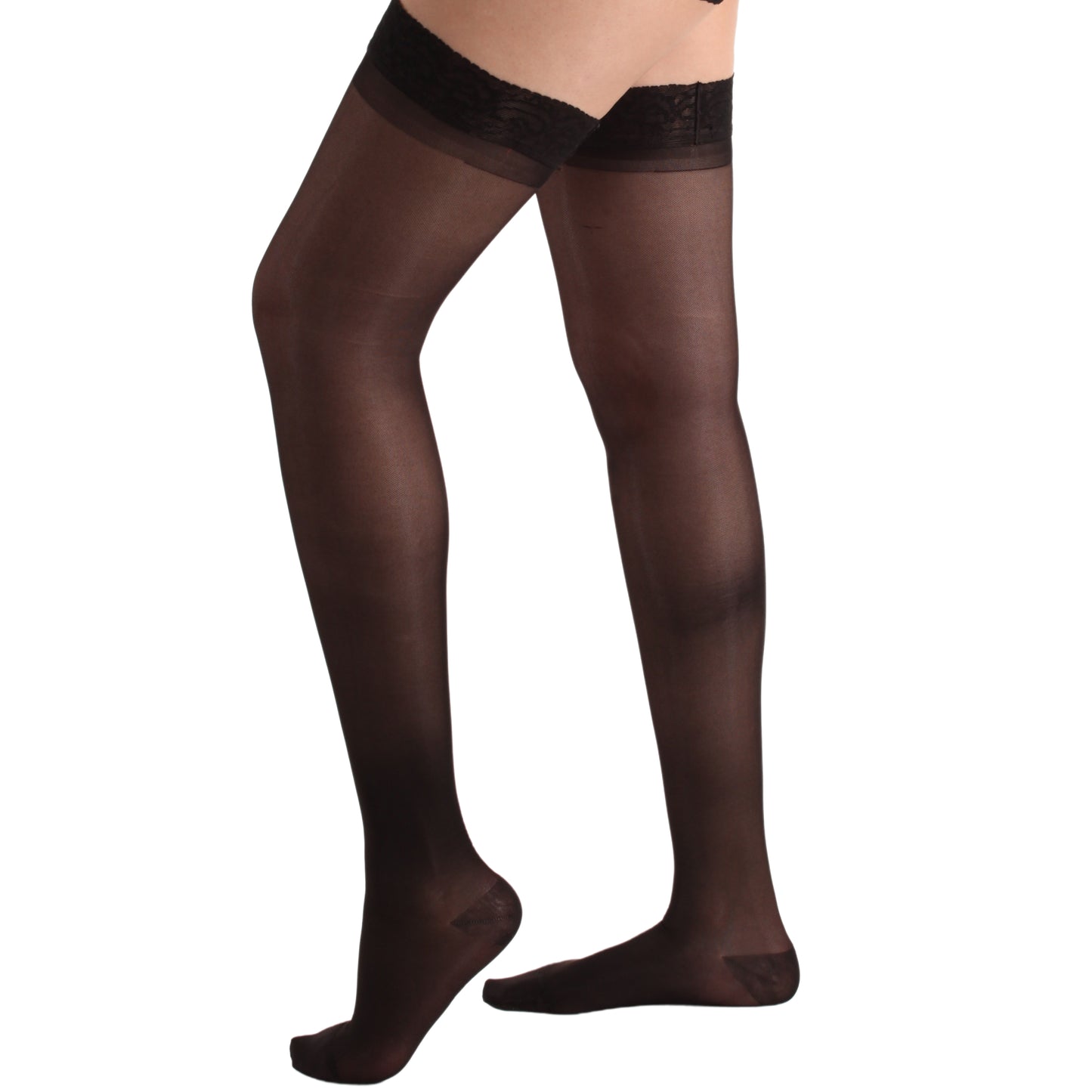 Made in USA - 15-20mmHg Sheer Compression Stockings for Women - A102