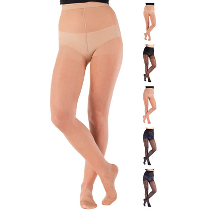 Made in USA - 15-20mmHg Sheer Compression Pantyhose for Women - A103