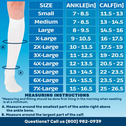 Absolute Support Men’s 20–30mmHg Graduated Compression Socks, Knee High – Medical Support for Travel, Varicose Veins & Swelling, A104T