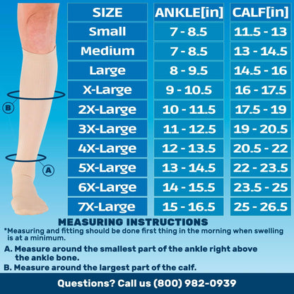 Made in USA - 20-30mmHg Compression Socks for Men - A104