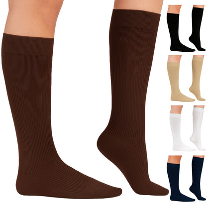 Absolute Support Unisex Cotton 20–30mmHg Graduated Compression Socks, Knee High, 3-Pack – Varicose Veins & Swelling Relief, A105-3