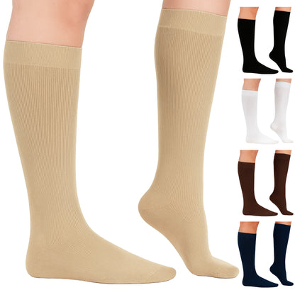 Absolute Support Unisex Cotton 20–30mmHg Graduated Compression Socks, Knee High, 3-Pack – Varicose Veins & Swelling Relief, A105-3