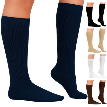 Absolute Support Unisex Cotton 20–30mmHg Graduated Compression Socks, Knee High, 3-Pack – Varicose Veins & Swelling Relief, A105-3