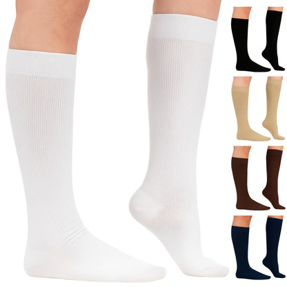 Absolute Support Unisex Cotton 20–30mmHg Graduated Compression Socks, Knee High, 3-Pack – Varicose Veins & Swelling Relief, A105-3