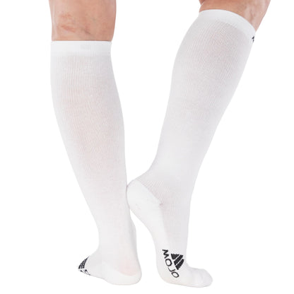 Mojo Compression Socks – Unisex Knee Length Athletic Compression Socks – 15-20mmHg Medium Support – Black – A106