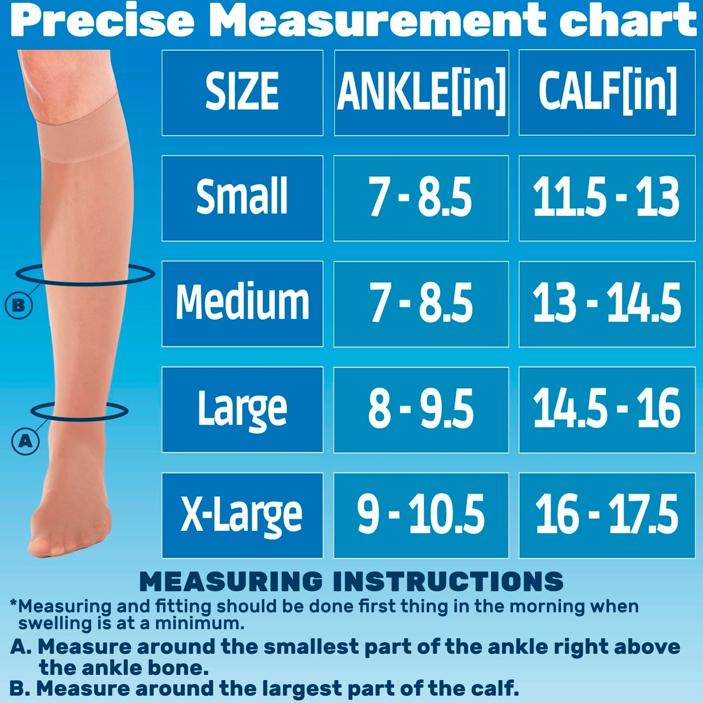 Made in USA - 8-15mmHg Sheer Compression Socks for Women - A107