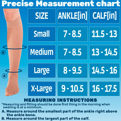 Made in USA - 8-15mmHg Sheer Compression Socks for Women - A107