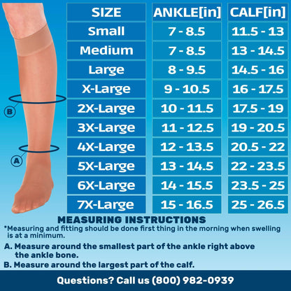 Made in USA - 8-15mmHg Sheer Compression Socks for Women - A107