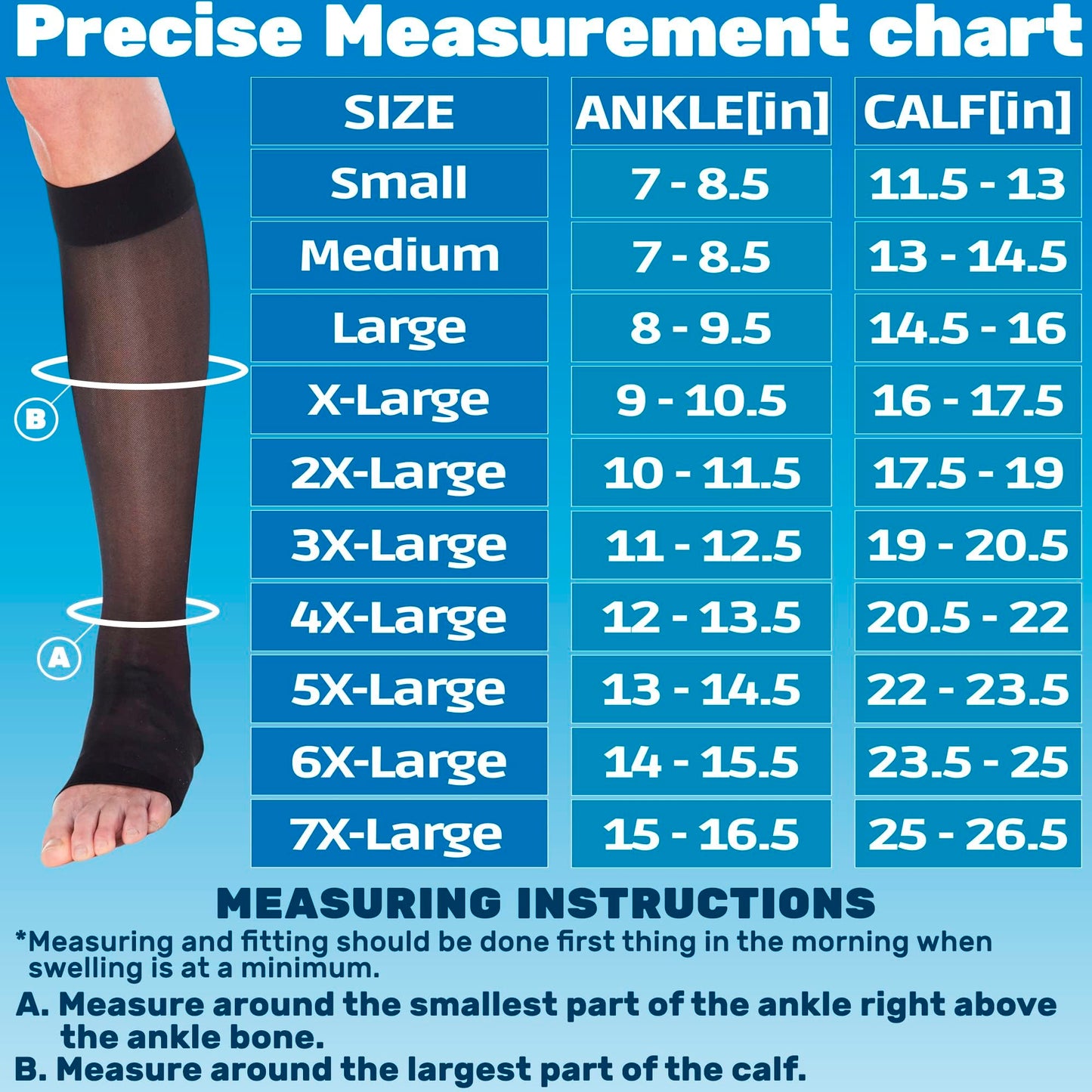 Made in USA - 15-20mmHg Open Toe Compression Socks for Women - A111