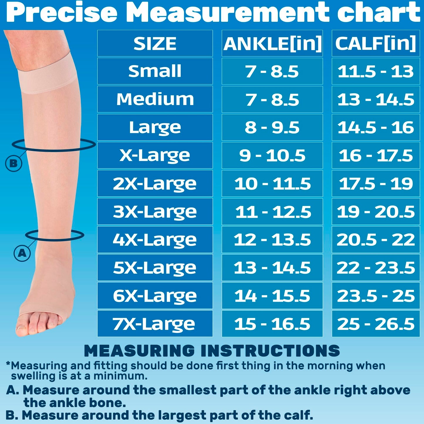 Made in USA - 15-20mmHg Open Toe Compression Socks for Women - A111