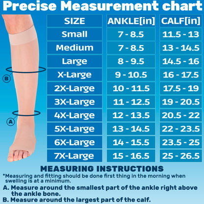 ABSOLUTE SUPPORT Open Toe Sheer Compression Socks 15-20mmHg for Women Travel, Flying - A111T